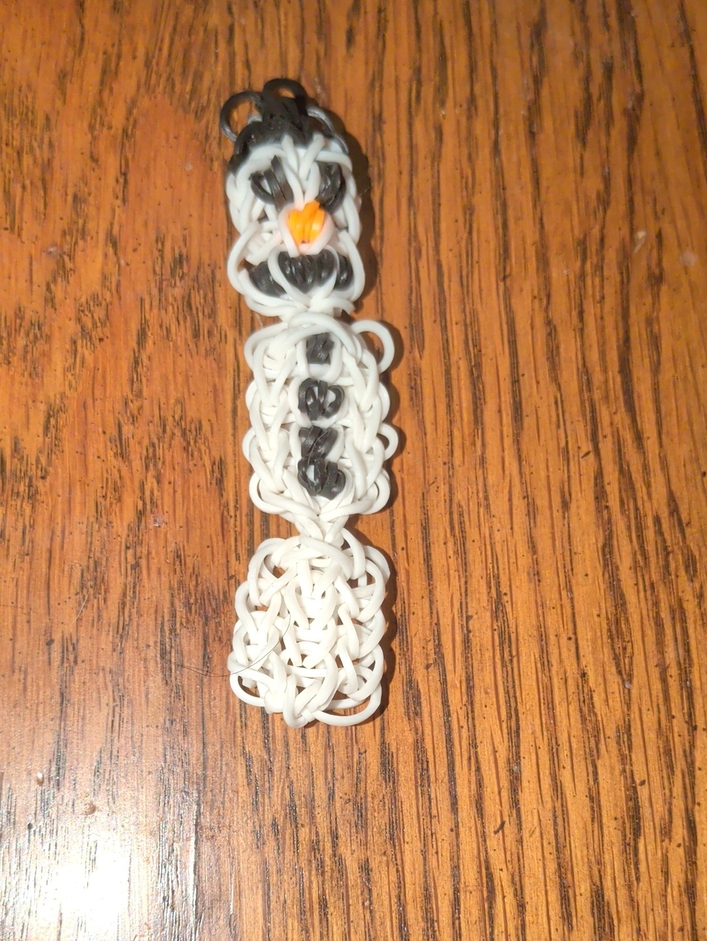 Handmade White and Black Snowman Charm - Accessory